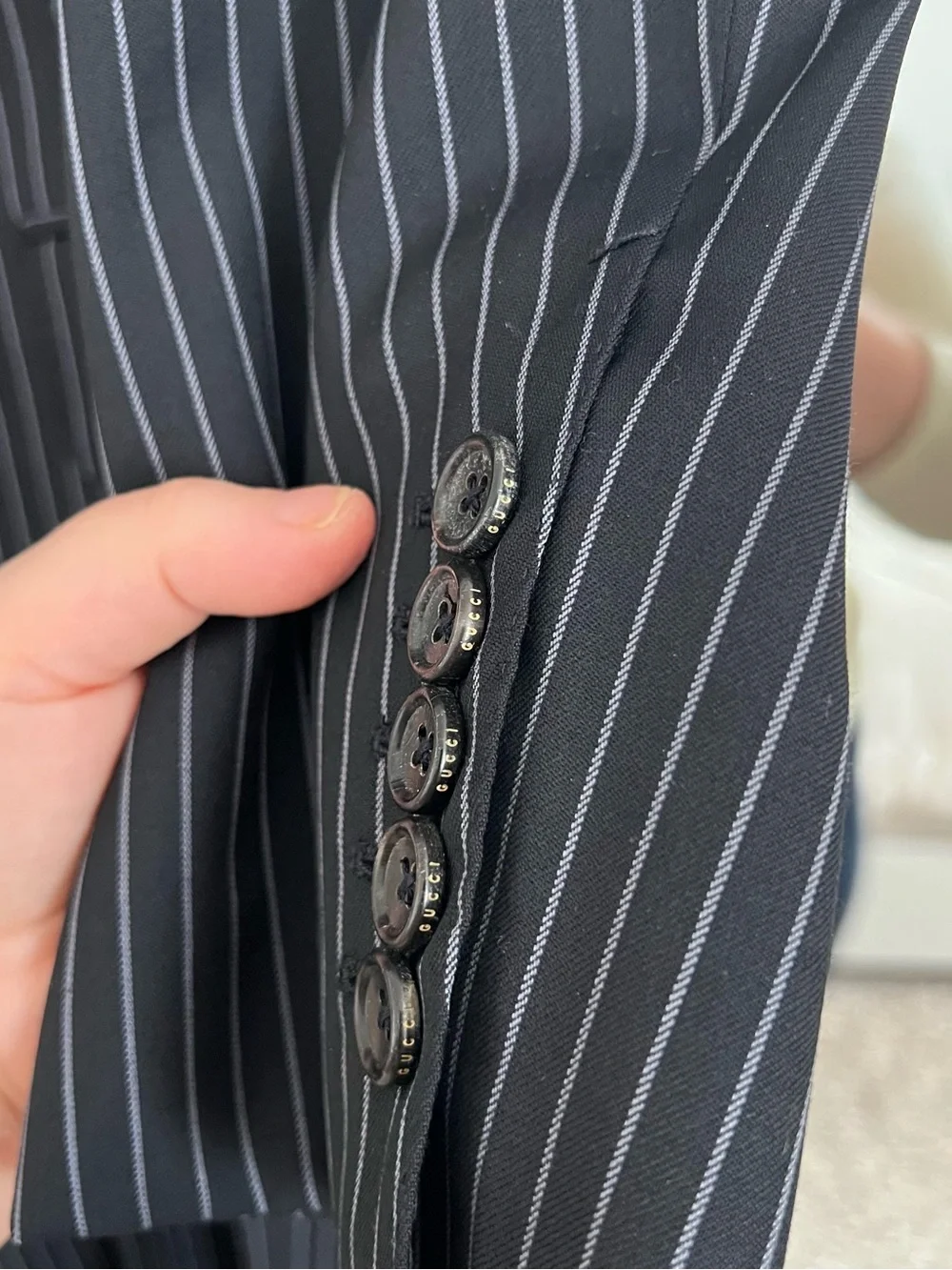 Gucci Black Pinstripe Two-Piece Suit